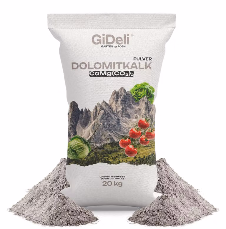 Calcare dolomitico 20 kg Calcare per prati Antimuschio Calcare da giardino Magnesio Calcio pH GiDeli
