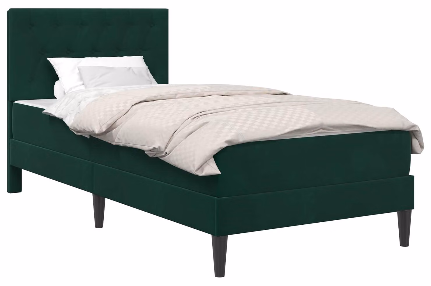 Struttura letto con materasso Verde Scuro 80 x 200 cm Velluto