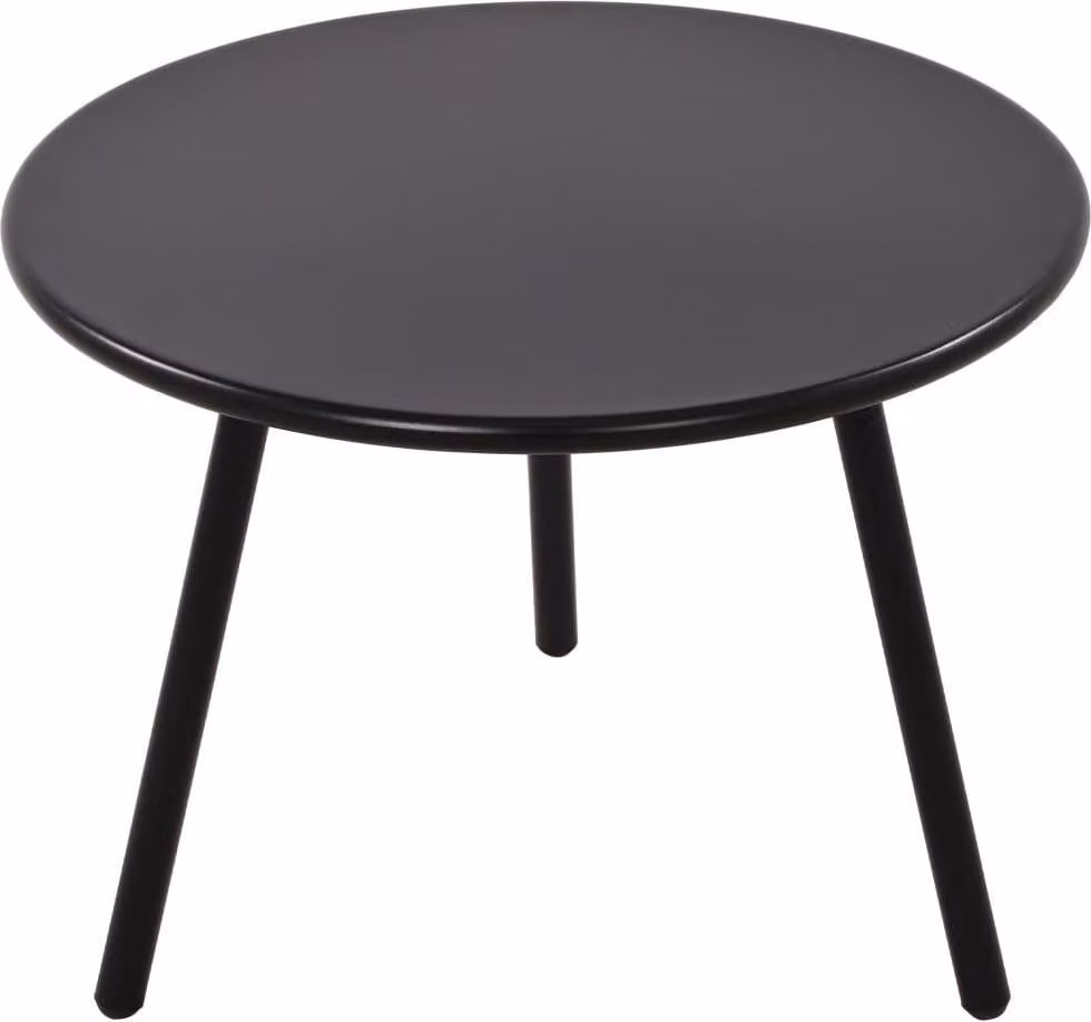 Tavolo da salotto resistente alle intemperie - tavolino - design in acciaio inox, per uso interno ed esterno | Colore: nero