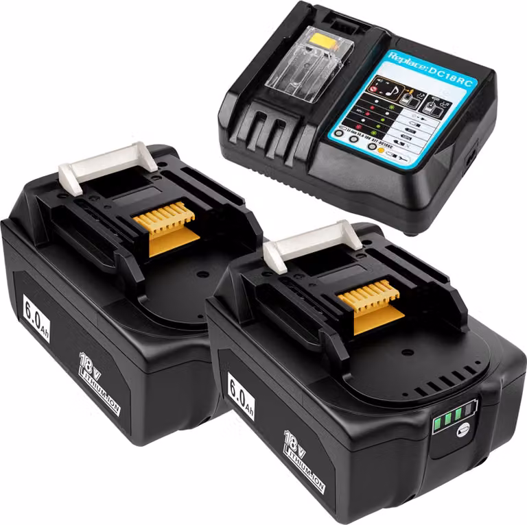 2x 18V 6000mAh Li-Ion batteria con caricabatterie DC18RC per Makita BL1850 BL1815 BL1820 BL1830 BL1835 BL1840 BL1840B BL1845 BL1860 BL1860B LXT400