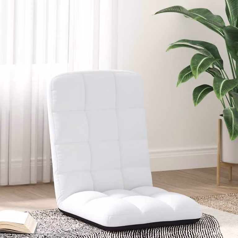 Sedia da terra pieghevole vidaXL in tessuto bianco con struttura in metallo L: 71 cm, P: 51 cm, H: 62 cm