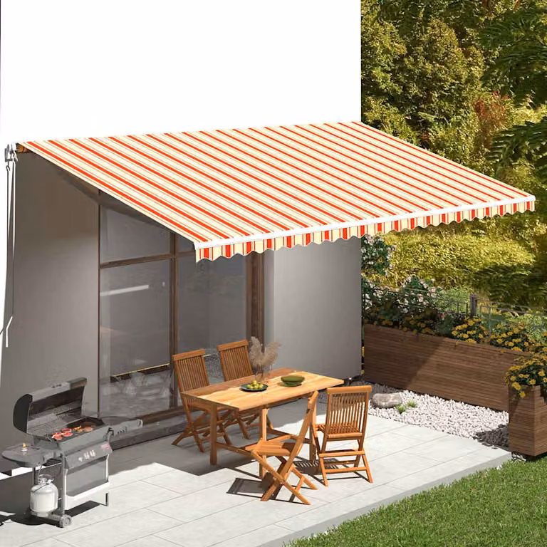 Tessuto di ricambio per tenda da sole vidaXL in poliestere, giallo e arancione, L: 600 cm x P: 350 cm