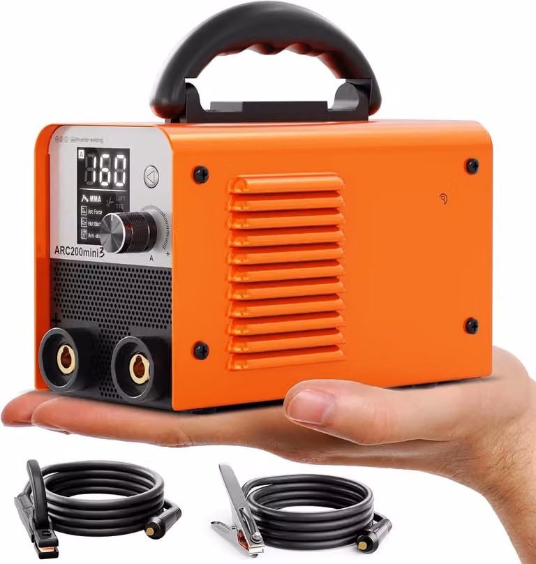 Lasmachine - Mini saldatrice 2-in-1 - ARC - Saldatura TIG - Inverter - 230V - Schermo LCD - Colore: nero e arancione