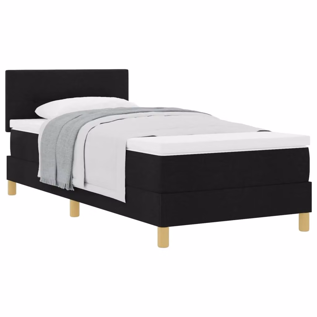 Letto ibrido con testiera e cuscino vidaXL in tessuto nero L 90 cm x P 190 cm x H 140 cm – 2