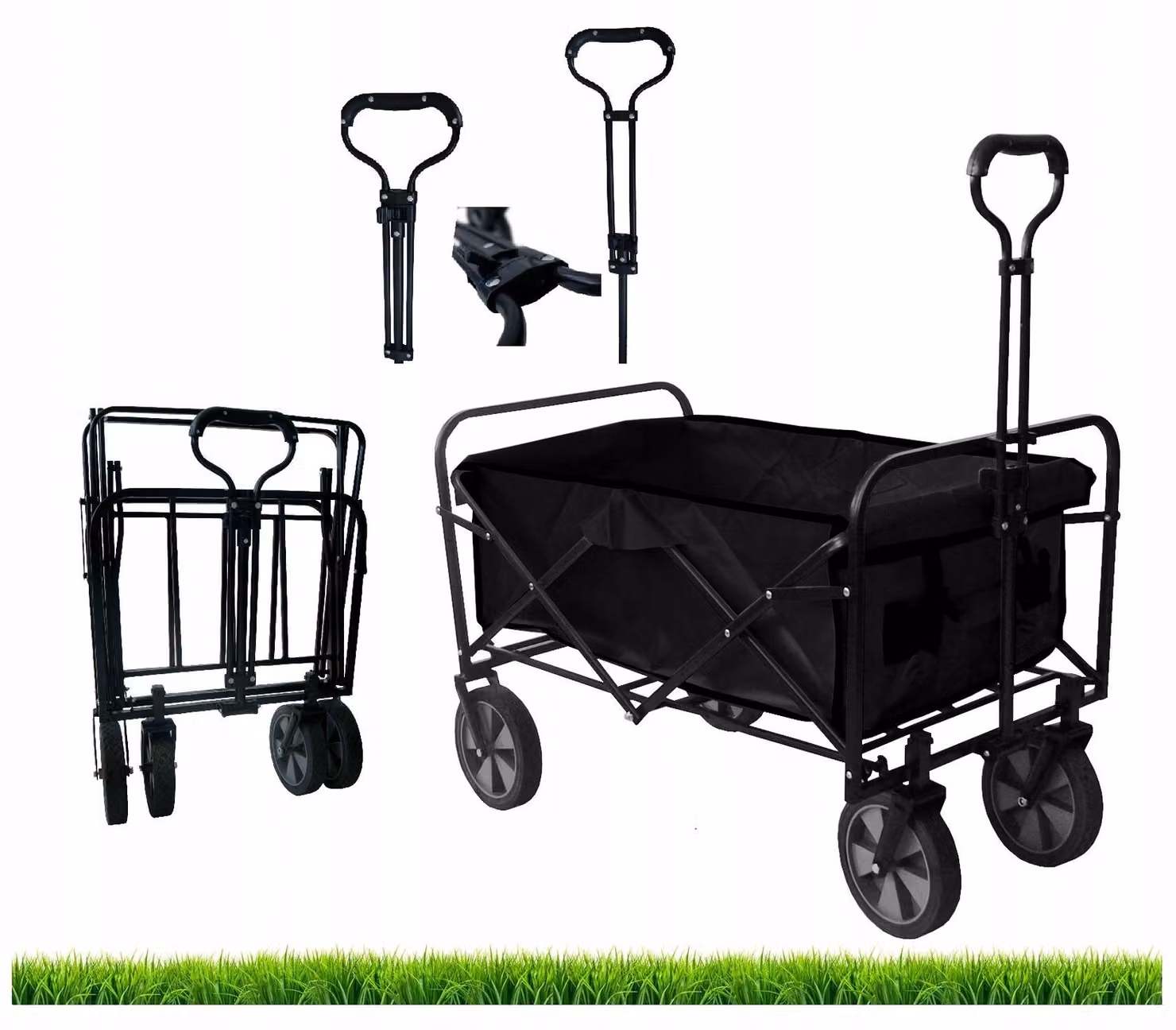 Carrello a mano - Carrello pieghevole - Carrello da spiaggia pieghevole WT03 - 2 - 145 L - Grigio - Multifunzionale - con borsa termica