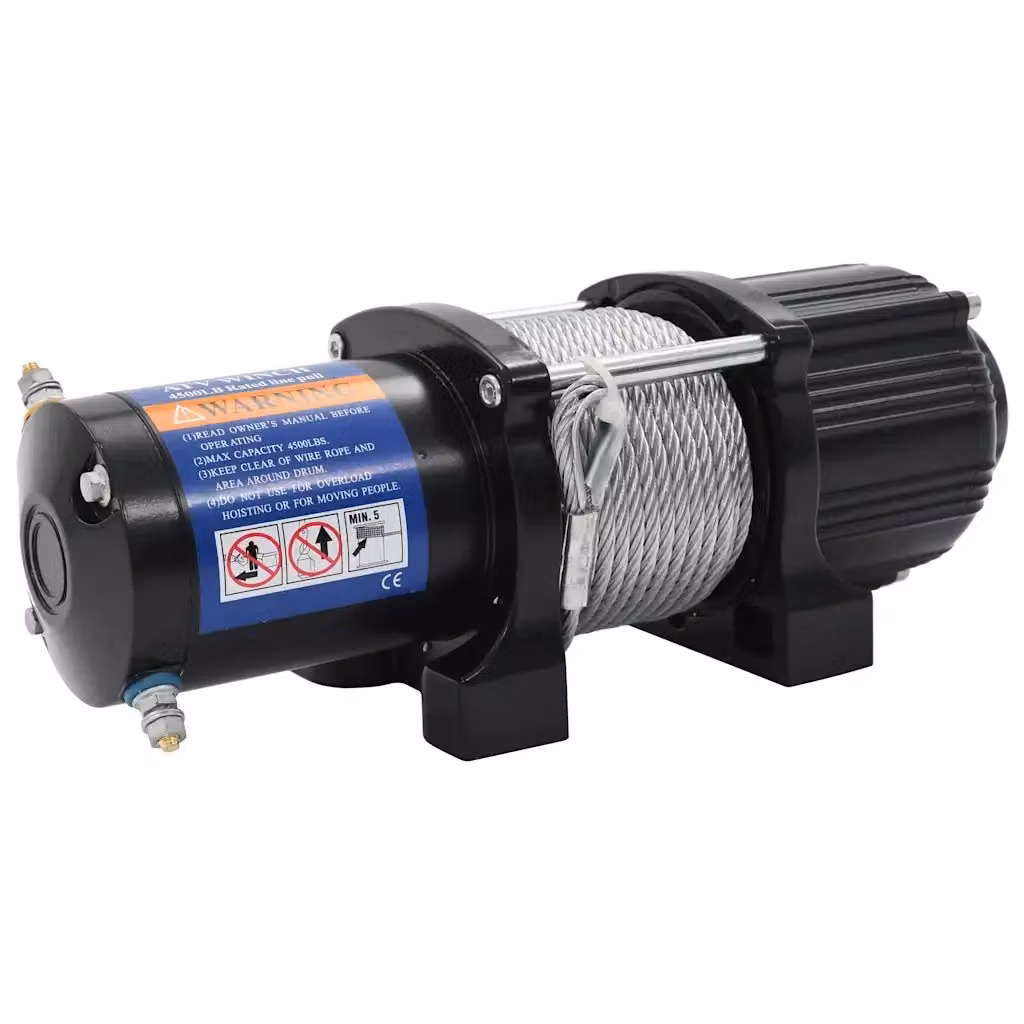 Verricello Elettrico 12V 4500 lbs 2040 kg con Telecomando CFW9062817 in Acciaio Nero – 2