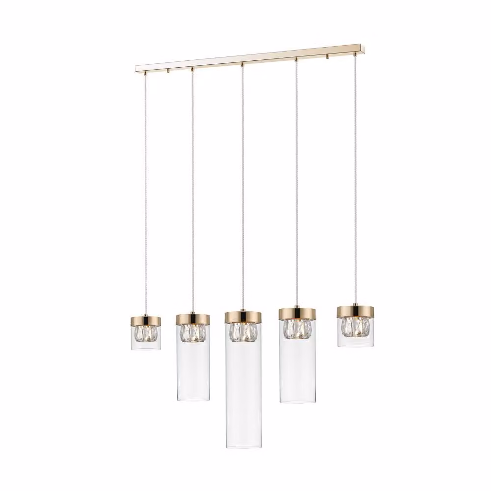 GEM Pendelleuchte trasparente, oro 5x G9 max 28W IP20 Linea Zuma