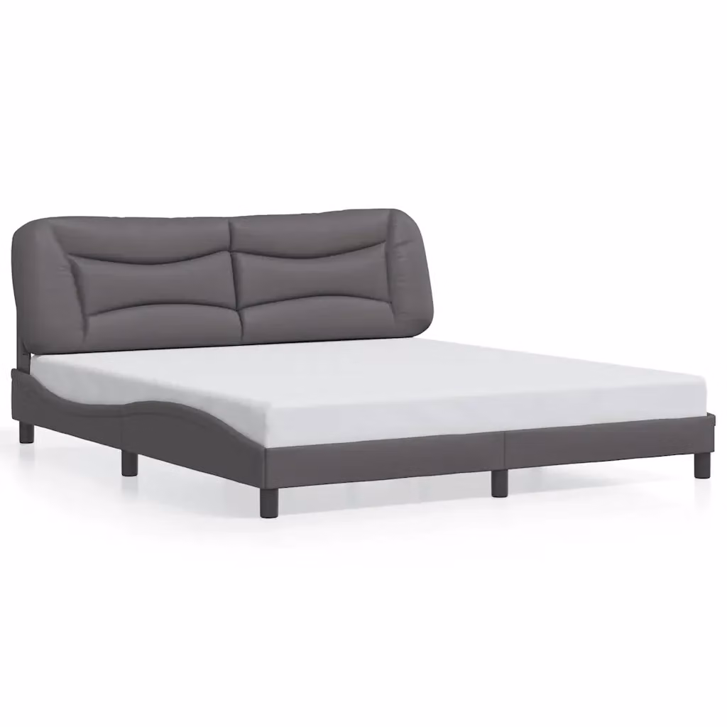Giroletto senza materasso Hvar vidaXL in similpelle grigio, L/P/H: 180 x 200 x 185 cm – 2