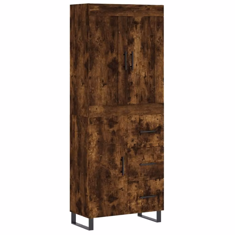 Credenza Rovere Fumo 69,5x34x180 cm in Legno Multistrato