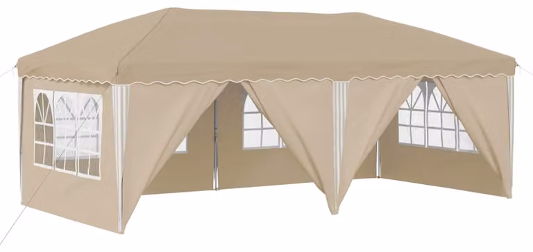 Tenda per feste a pop-up 575 x 288 x 245 cm Crema
