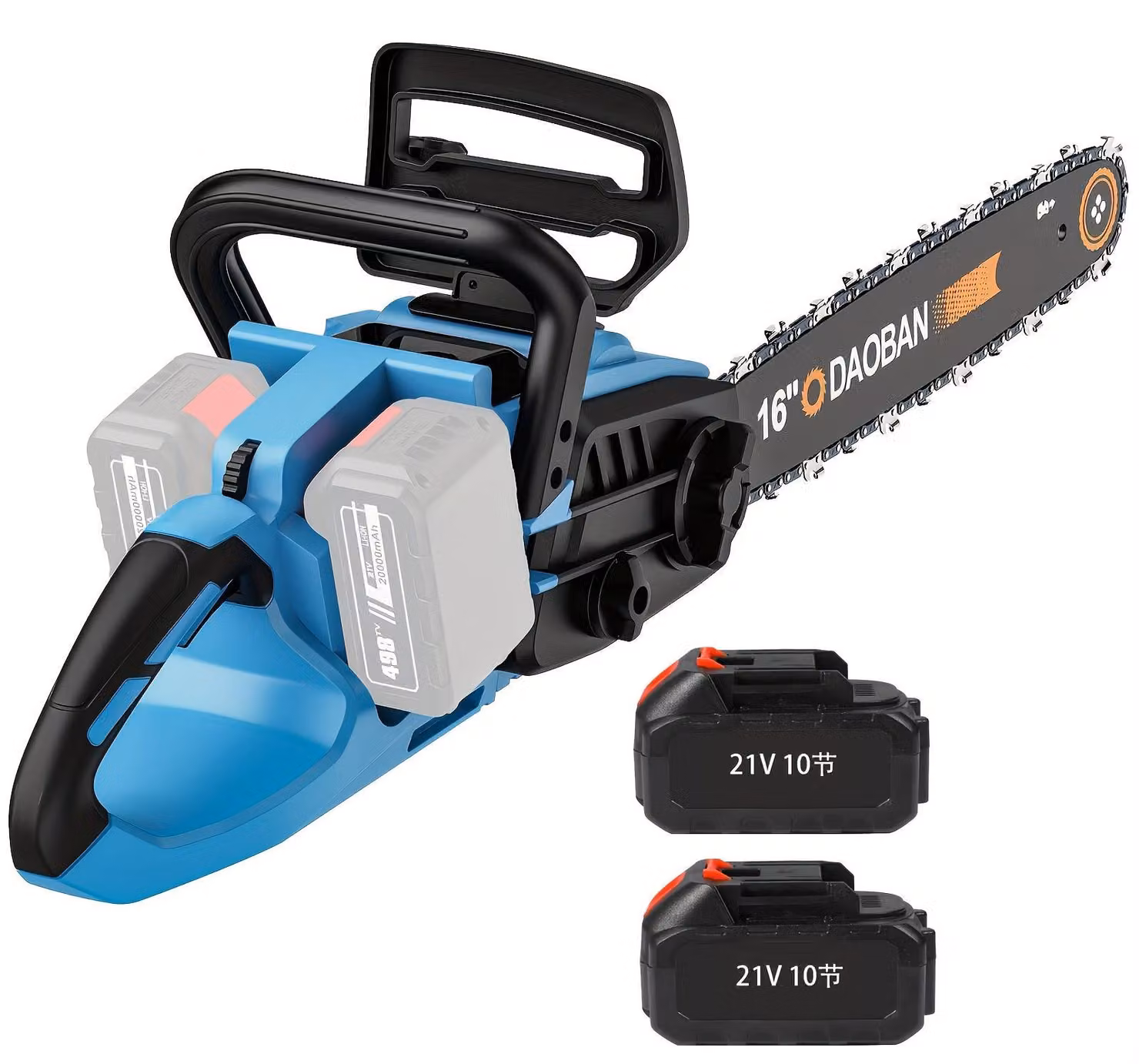 Troncatrice a catena – Troncatrice elettrica senza fili – Lame da taglio da 40,64 cm – 2 batterie