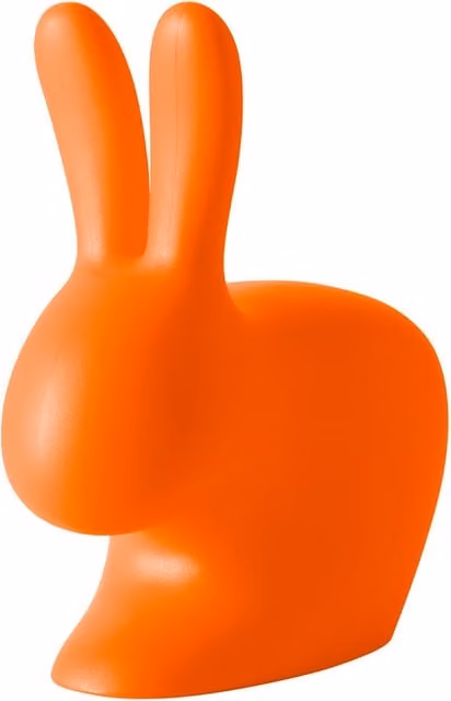 Sedia Baby Rabbit Qeeboo in polietilene arancione opaco