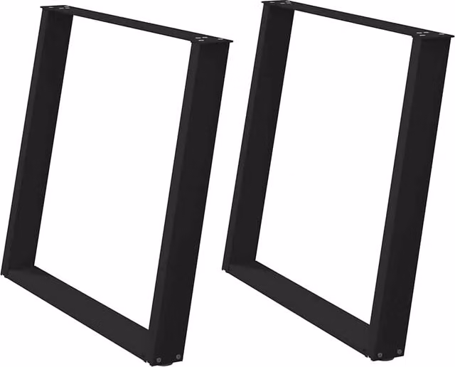 Set di 2 gambe per tavolo regolabili a forma di U 100 x 72-73 cm design moderno per tavolo da ufficio acciaio nero 02_0057084
