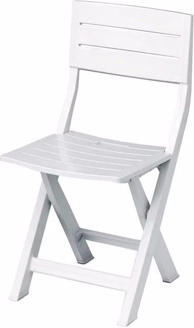 Set di 4 sedie pieghevoli da esterno Trade Shop Traesio in resina bianca per giardino e patio