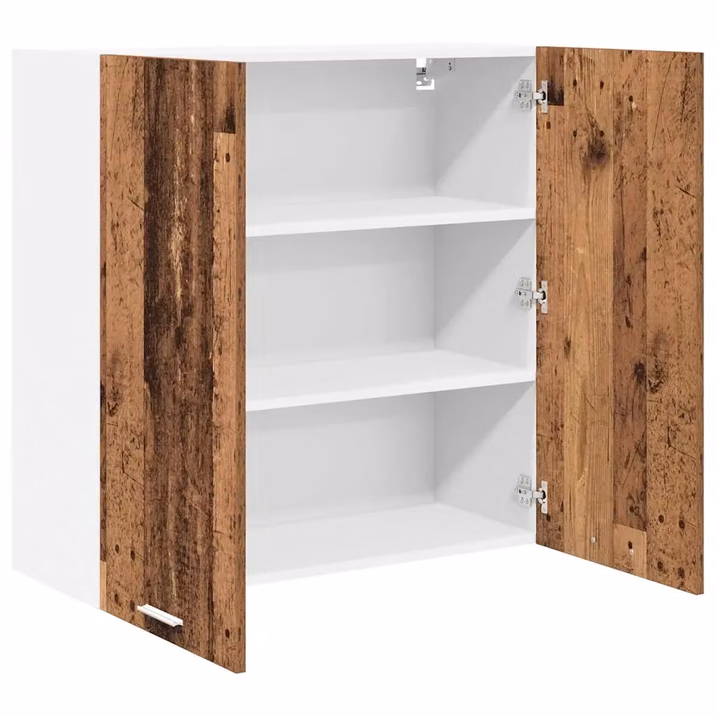 Mobile da parete moderno HELLOSHOP26 per cucina o soggiorno in legno effetto anticato marrone L: 80 cm, P: 31 cm, H: 80 cm – 2