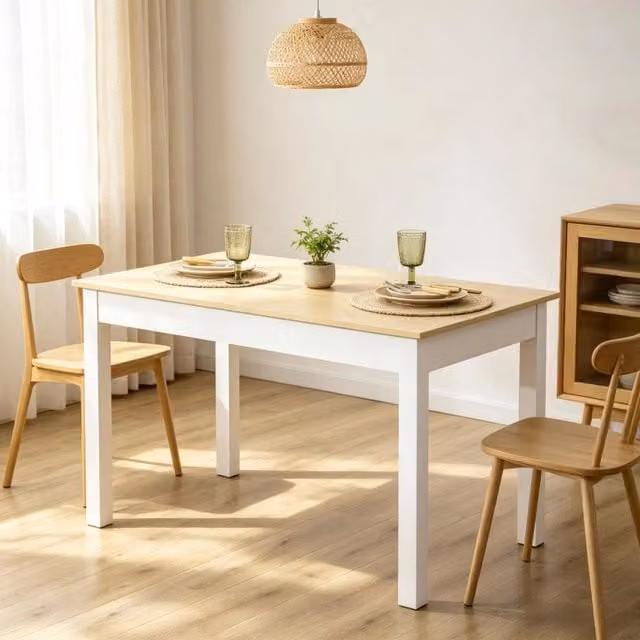 Tavolo da pranzo rettangolare REDOM in MDF laminato bianco opaco L: 119 cm, P: 70 cm, H: 75 cm