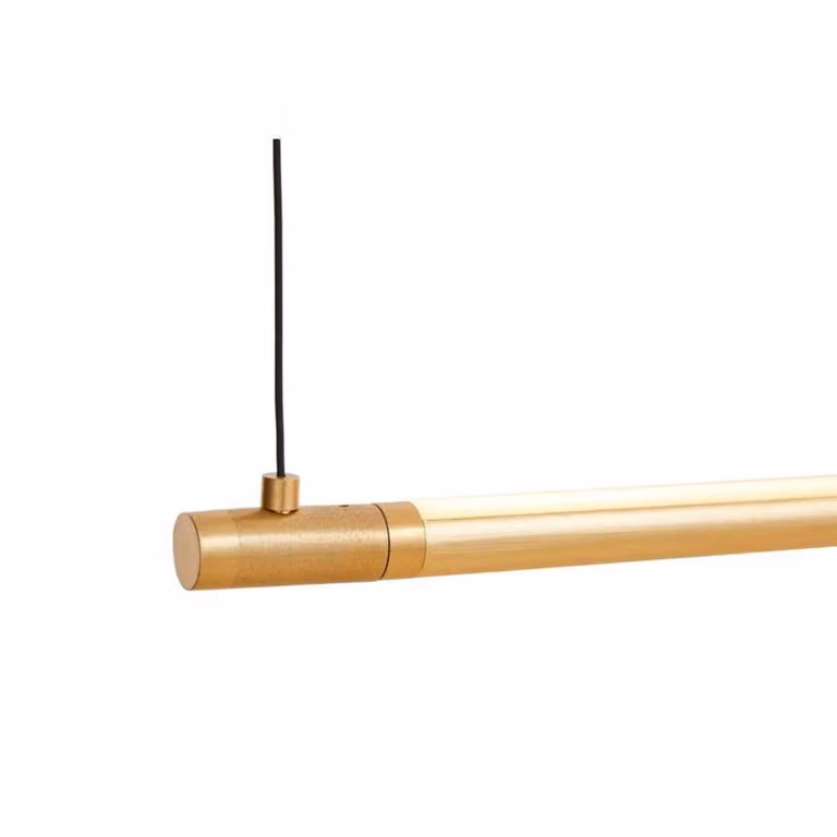 LOOM DESIGN lampada LED a sospensione Straw 200, oro, alluminio dimmerabile, Ottone / Oro, Soggiorno / Sala da pranzo, Alluminio, Moderno