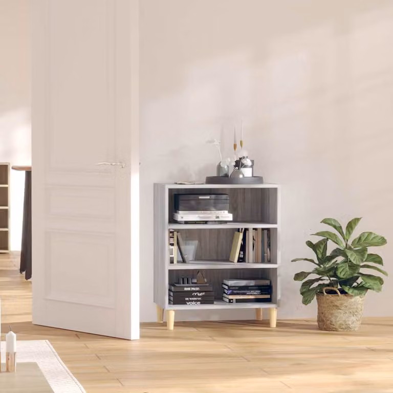 Credenza moderna vidaXL in legno e MDF Grigio Sonoma, L 57 cm x P 35 cm x H 70 cm