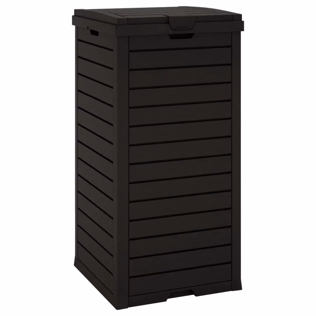 Cestino da esterno Outsunny con coperchio a ribalta in plastica nero L/P/H: 41 x 41 x 86 cm – 2