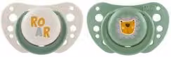 Set di 2 succhietti ortodontici Chicco in silicone bianco e verde per neonati da 0 a 6 mesi senza BPA