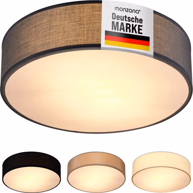 Lampadario a soffitto moderno MONZANA in tessuto e metallo grigio Ø 30 cm – 1