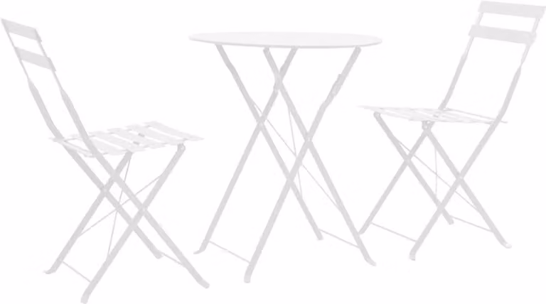 Maison Exclusive - Set da bistrot 3 pezzi in acciaio bianco