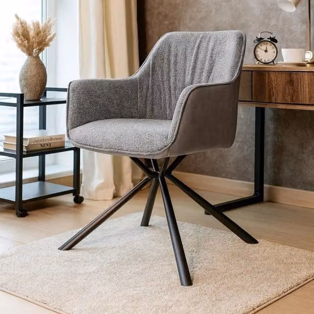 Sedia Aseat seduta colore grigio con retro colore tortora set 2 pezzi
