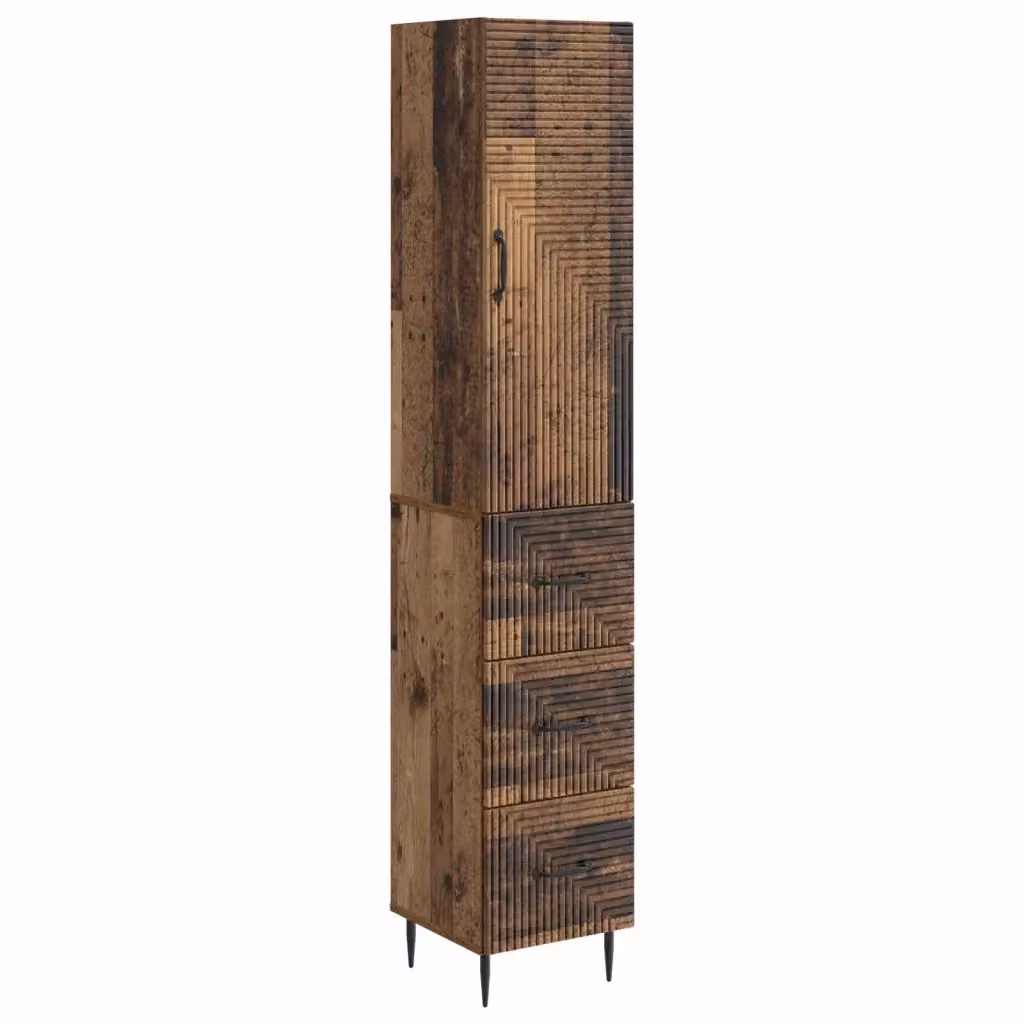 Set di 2 armadi moderni vidaXL in legno marrone con ante scorrevoli e ripiani interni L/P/H: 33 x 34,5 x 90 cm – 2