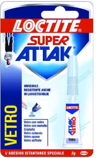 Loctite Super Attak Vetro colla cianoacrilica trasparente 3 g