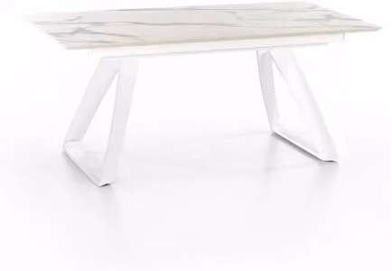 Tavolo da pranzo rettangolare allungabile IPERBRIKO bianco moderno in MDF e metallo