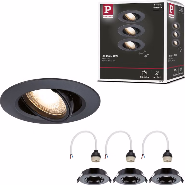 Set di 3 luci da incasso Paulmann orientabili