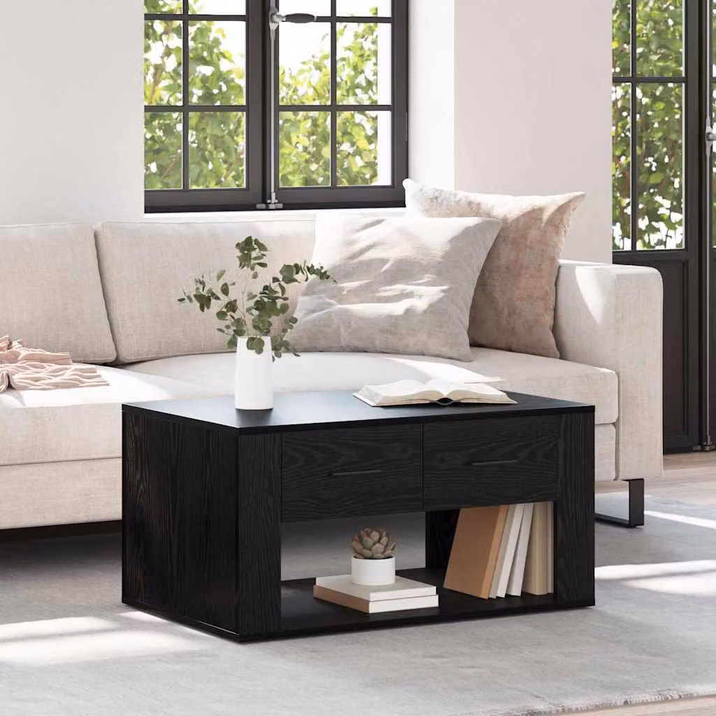 Maison Exclusive - Tavolino nero effetto rovere 80 x 50 x 40 cm Materiale ligneo