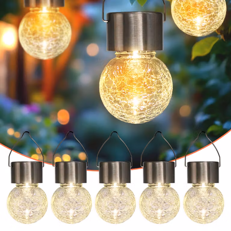 Set di luci a sospensione solari a LED - 5 pezzi