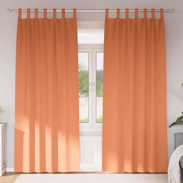 Set di 2 tende blackout vidaXL con anelli in poliestere, colore terracotta, H: 245 cm x L: 140 cm