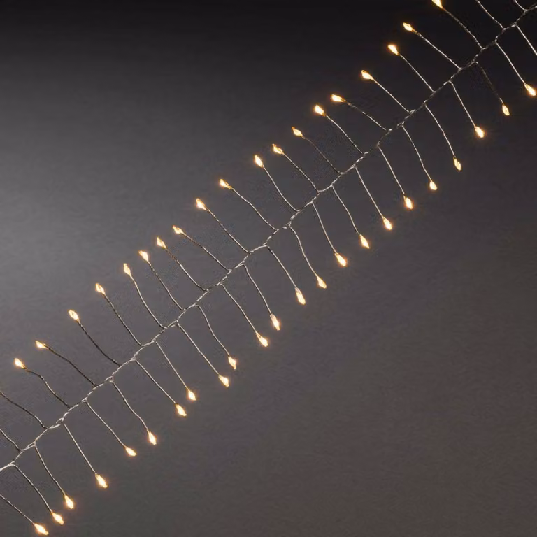 1,5 m Micro luci LED a fiammifero con timer 60 diodi color ambra a batteria per interni