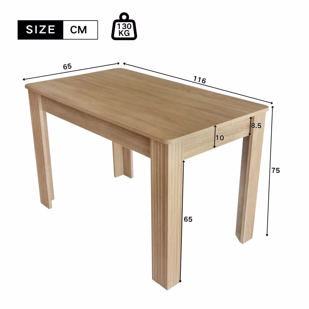 Tavolo da pranzo moderno REDOM rettangolare in legno effetto rovere marrone con finitura opaca – 2