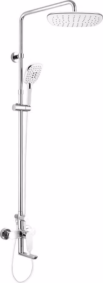 Miscelatore per vasca Mereo Viana con piatto doccia quadrato, bianco - CBE60101SJ