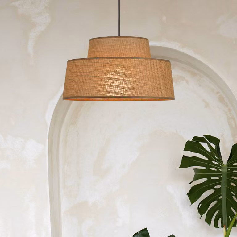 COREP Lampada a sospensione Mallorca, dimmerabile, Marrone / Ruggine, Soggiorno / Sala da pranzo, Carta / Lunolit / Lunopal, Lampada a sospensione