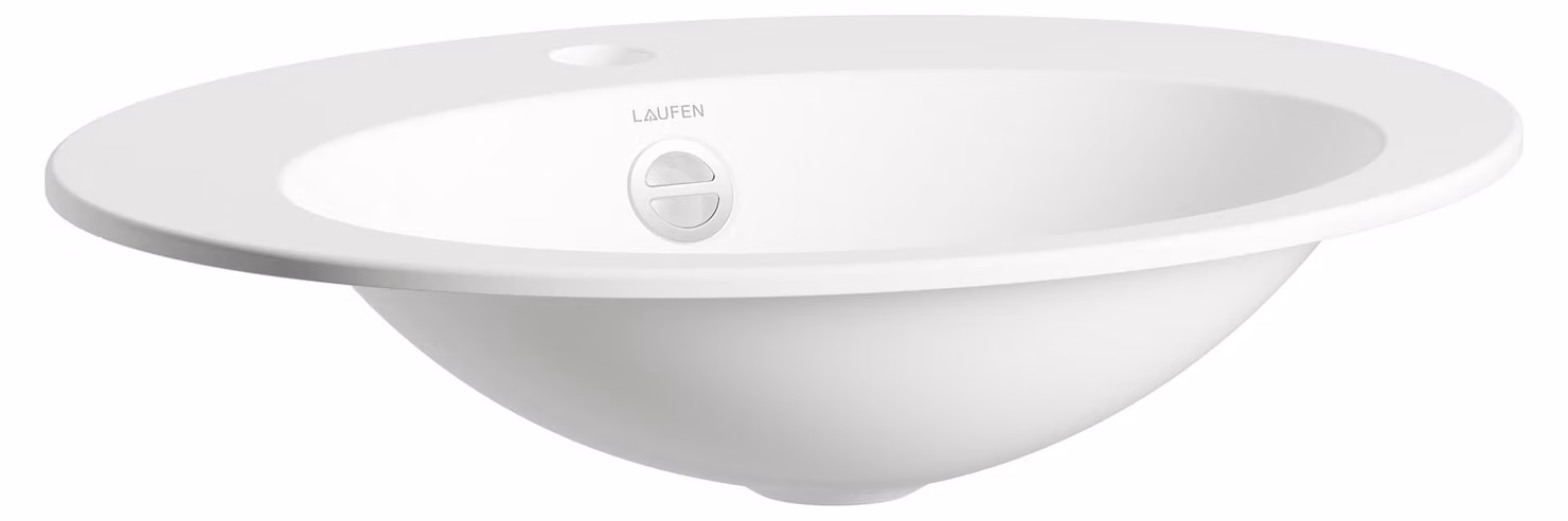 LAUFEN FORM lavabo à encastrer par le haut, ovale, 1 trou pour robinet, avec trop-plein, 500x400x111mm, blanc brillant, H517FM60001041, H517FM60001041