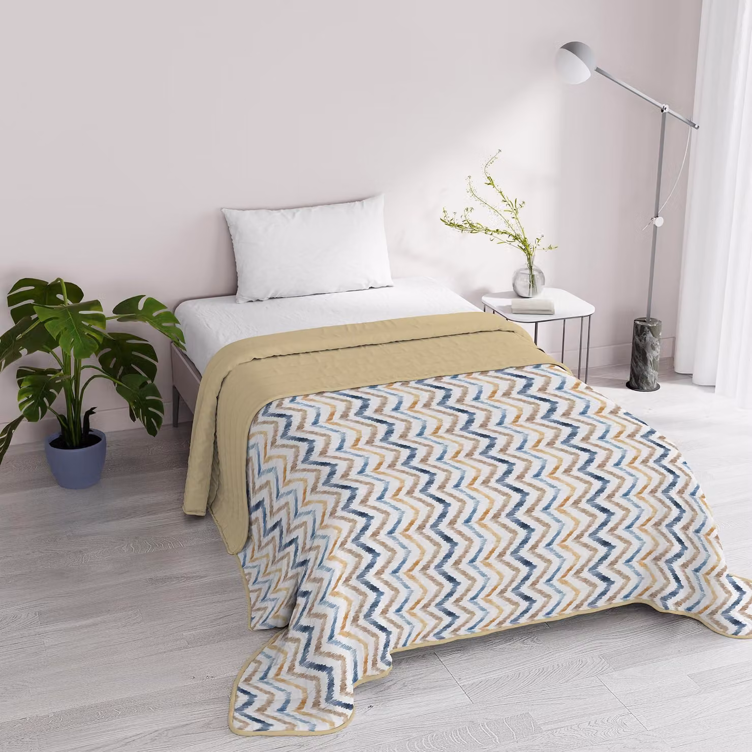 Coperta trapuntata in microfibra per l'estate - Design hippie - 220 x 270 cm