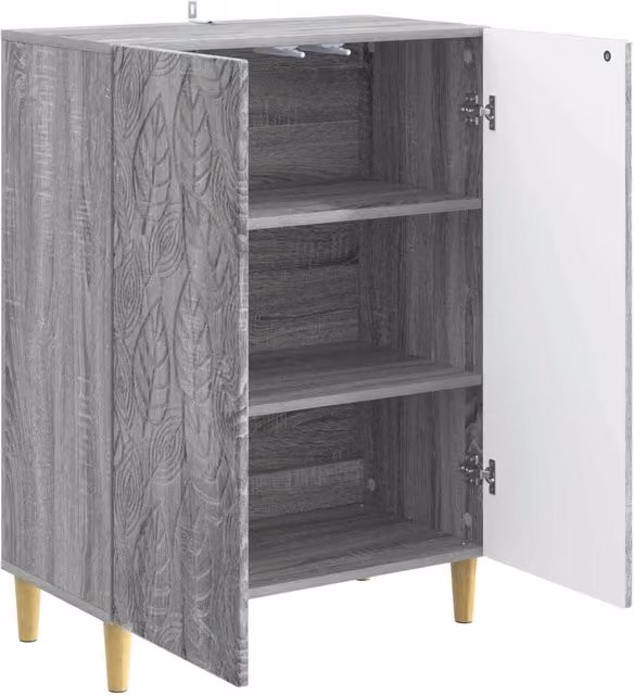 Credenza Sonoma moderna in legno ingegnerizzato grigio opaco L: 66 cm, P: 34,5 cm, H: 90 cm