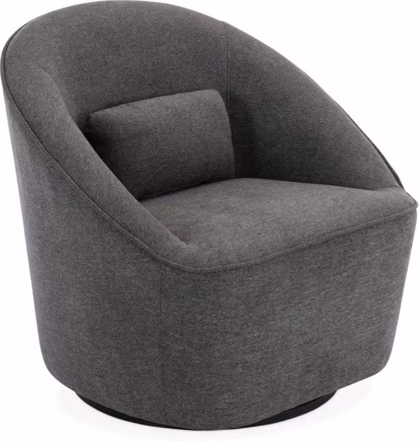 Poltrona girevole 360° con cuscino, grigio scuro