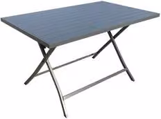 Tavolo da giardino pieghevole Amicasa in alluminio antracite opaco L/P/H: 130 x 77 x 76 cm