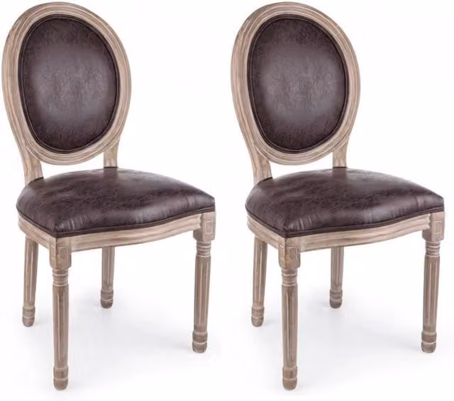 Set 2 Sedie 48x46x96h cm Mathilde Dark