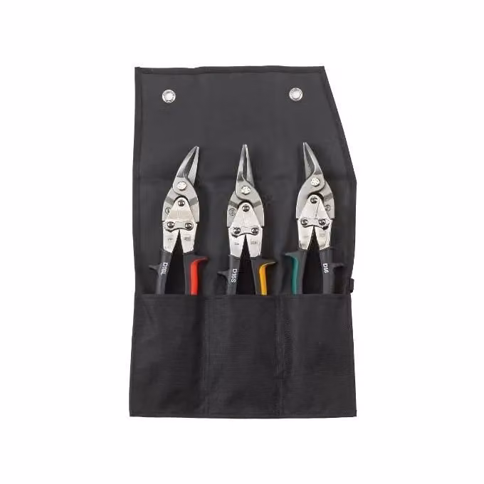 Set di 3 cesoie a leva per lamiera Bessey DSET16 con lame in acciaio temprato e manici ergonomici neri e multicolore – 2