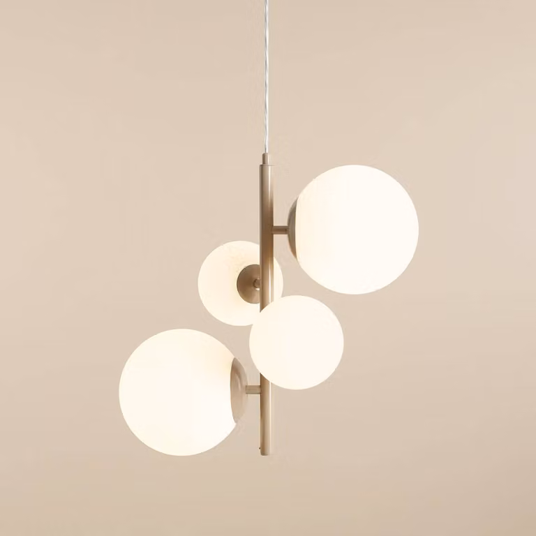 Lampada a sospensione in vetro Joel ALDEX, dimmerabile, Crema / Ambra, Soggiorno / Sala da pranzo, Metallo, Lampada a sospensione