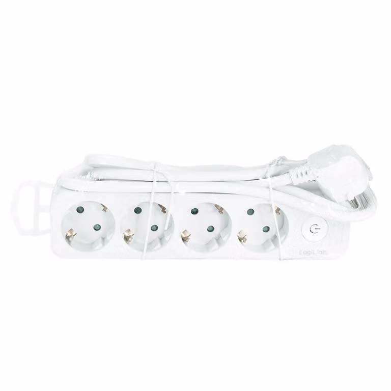LogiLinkLPS245 Striscia di prese LogiLink, 4 vie, con interruttore, bianco