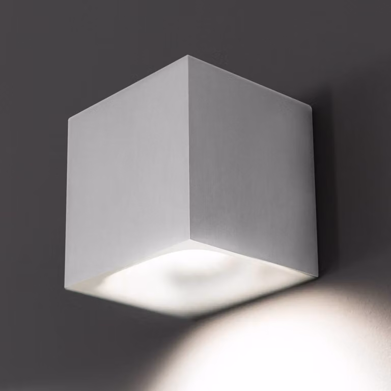 Artemide Applique da parete di design Aede, dimmerabile, Bianco / Opale, Soggiorno / Sala da pranzo, Alluminio, Design, Applique