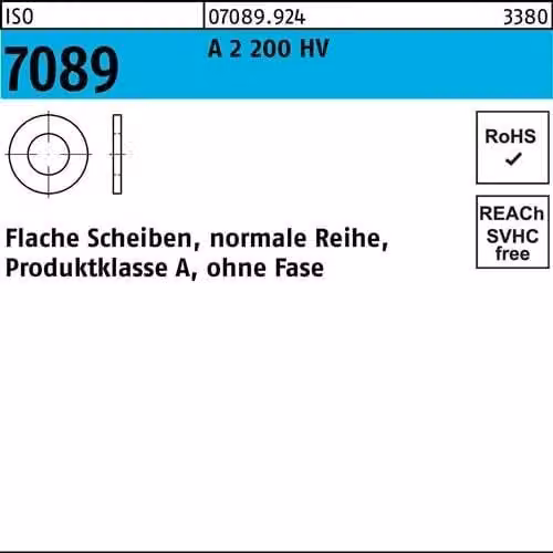 Dischi Reyher ISO7089 A 2 HV 8 (8,4x16x1,6) 070899249080000 (200 pezzi)