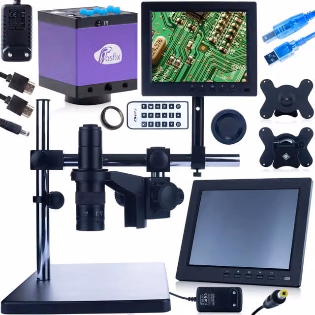 Microscopio Digitale Rosfix con C-Mount e Connessione USB, Colore Nero